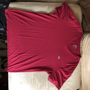 Red Lacoste v-neck size 5/medium